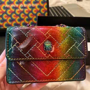 🌈 SALE! NWT Kurt Geiger London Rainbow Glitter Kensington Micro Crossbody